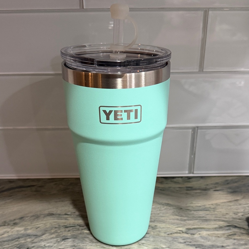 YETI Seafoam Tumbler with Straw Lid